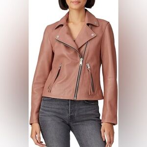 All Saints- Dalby Slim Fit Leather Biker Jacket